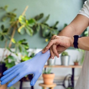 Purple Examination Industrial Multi Use Disposable Powder Free Working Gloves