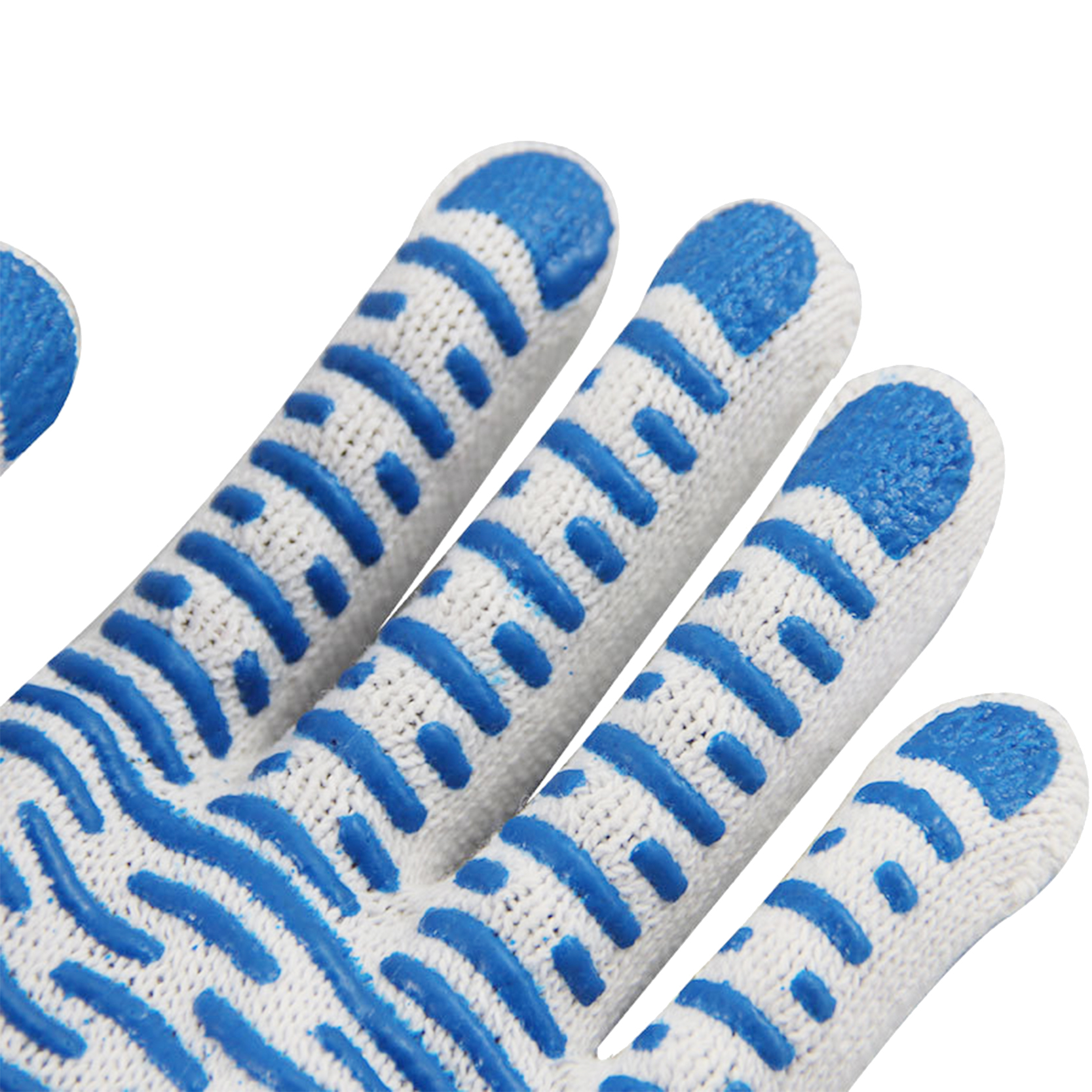 Pvc Dotted Natural White Cotton Glove Cotton String Knit Glove (4)