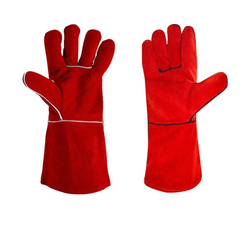 2021 China New Design Long Black Leather Gloves - Red Welding Gloves Cow Split Leather Work Gloves Leather Safety Working Gloves – Red Sunshine detail pictures