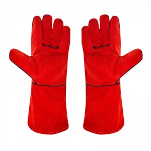 New Arrival China Leather Gardening Gloves Womens - Red Welding Gloves Cow Split Leather Work Gloves Leather Safety Working Gloves – Red Sunshine