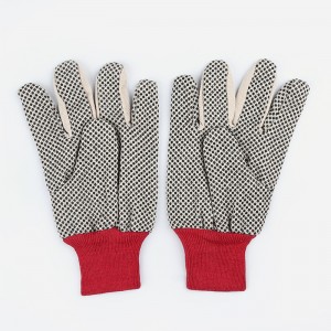 OEM/ODM China Cotton Palm Impact Gloves - Red & White PVC Dotted Drill Gloves Wrist Work Gloves Hand Protection Knitted Gloves Cotton & Poly Cotton Fabric all Sizes – Red Sunshine