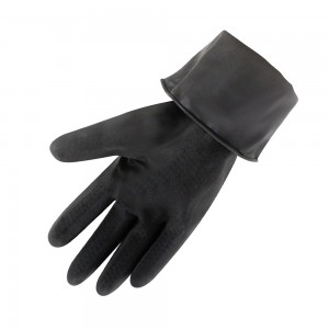Wholesale Black Triangle Anti Slip Texture Latex Chemical Resistant Rubber Gloves for Industry Use