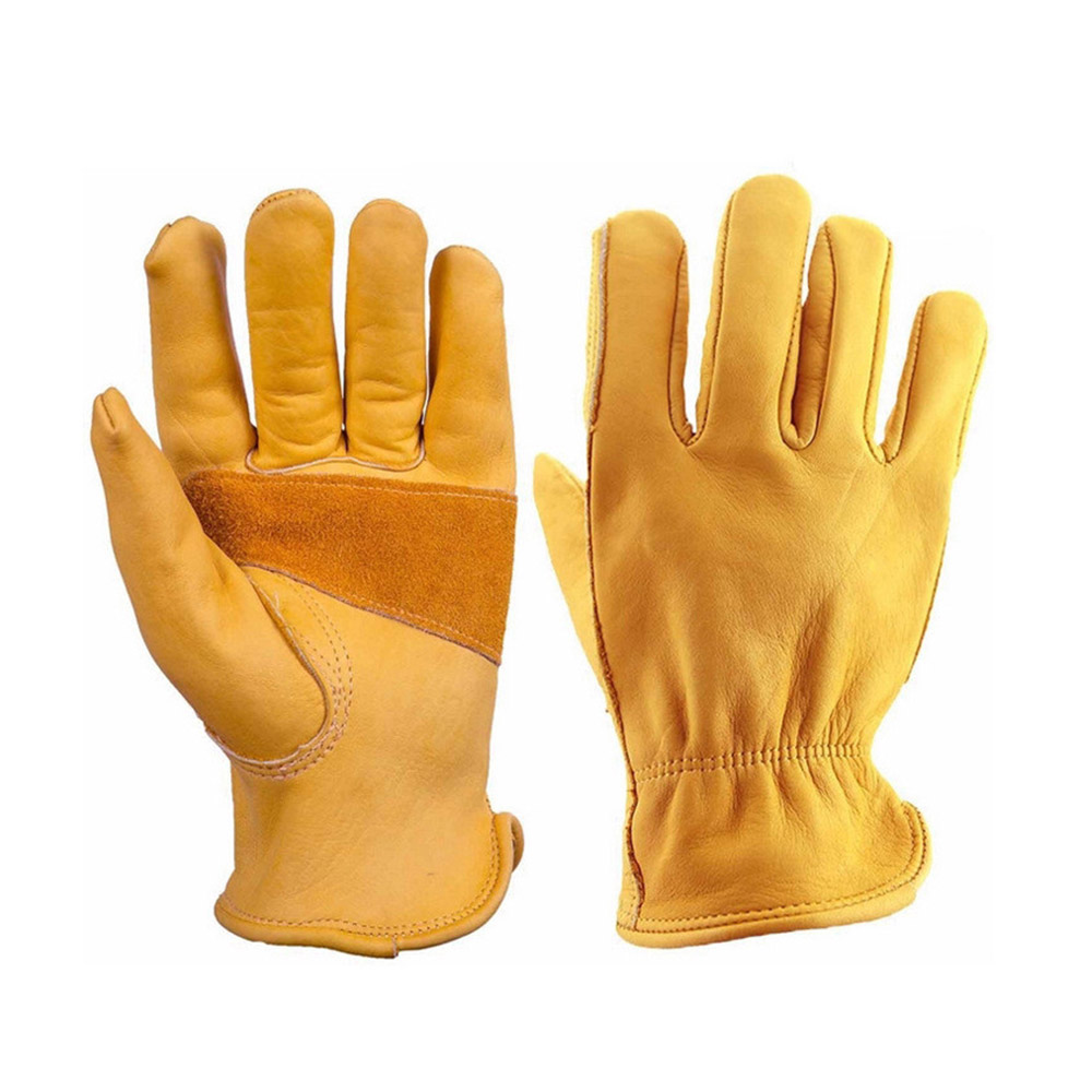 OEM/ODM China Yellow Leather Gloves - Yellow Leather Gloves AB Grade Driver Protective Gloves for Motorcycle Gardening – Red Sunshine detail pictures