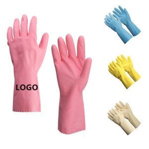 Multicolor Customized Logo Rubber Household Cleaning Dishwashing Industry Gloves