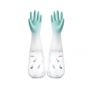 Kitchen Dishwashing Household Rubber Gloves Extra Long Thick Wear-Resistant Dirty Cleaning Special PVC Rubber Gloves Labor Protection Durable